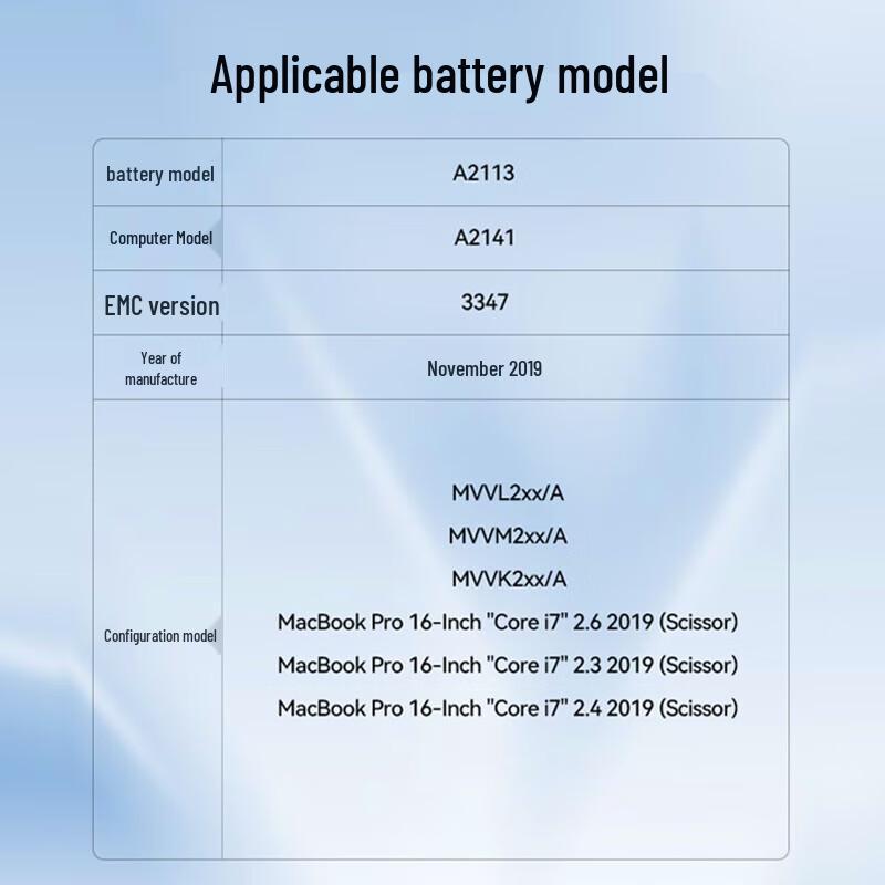 Green Giant Replacement Battery for MacBook Pro 15/16 (2019 A2113/A2141)