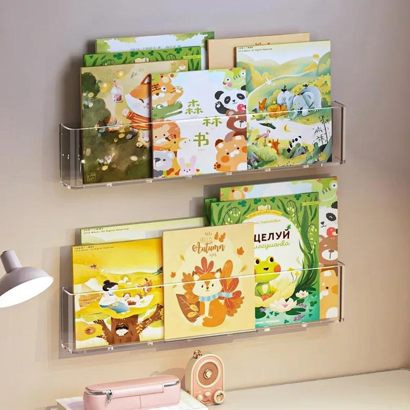 For Organizer Picture Book Display Cabinet Bookshelf Children's Wall Behind The Door Reading Magazine Storage Wall Hanging Books