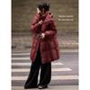 XWI Women's Puffy Hooded Mid-Length 90% White Duck Down Jacket