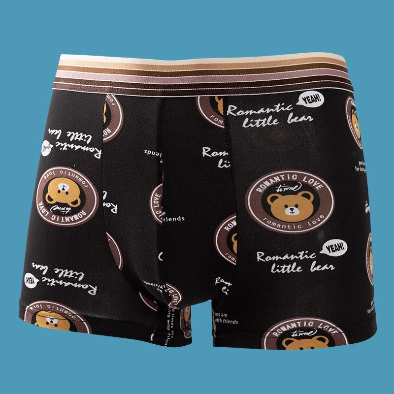 Men's Cartoon Summer Flat-Leg Antibacterial Briefs - Trendy Personality Four-Corner Shorts