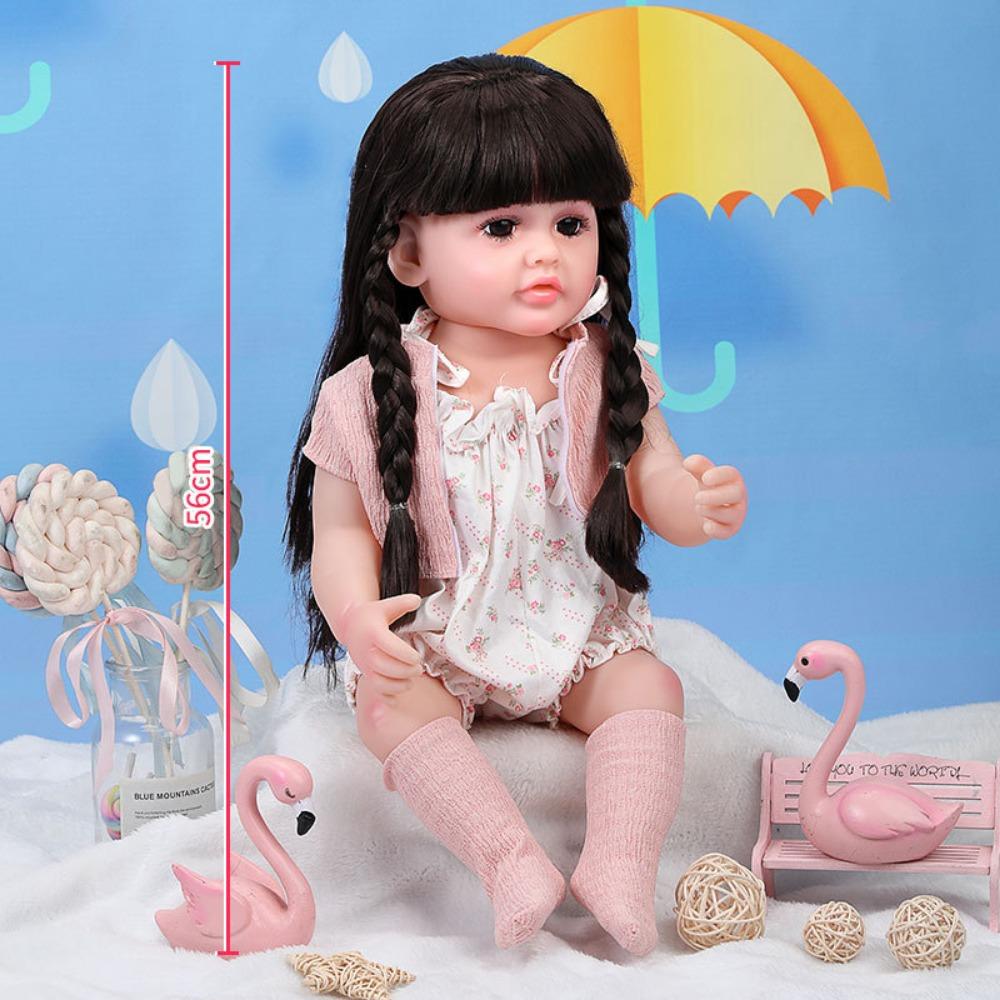56Cm Reborn Simulation Barbie Gift Doll Baby Soft Gel Girl Toy Set Children's Doll