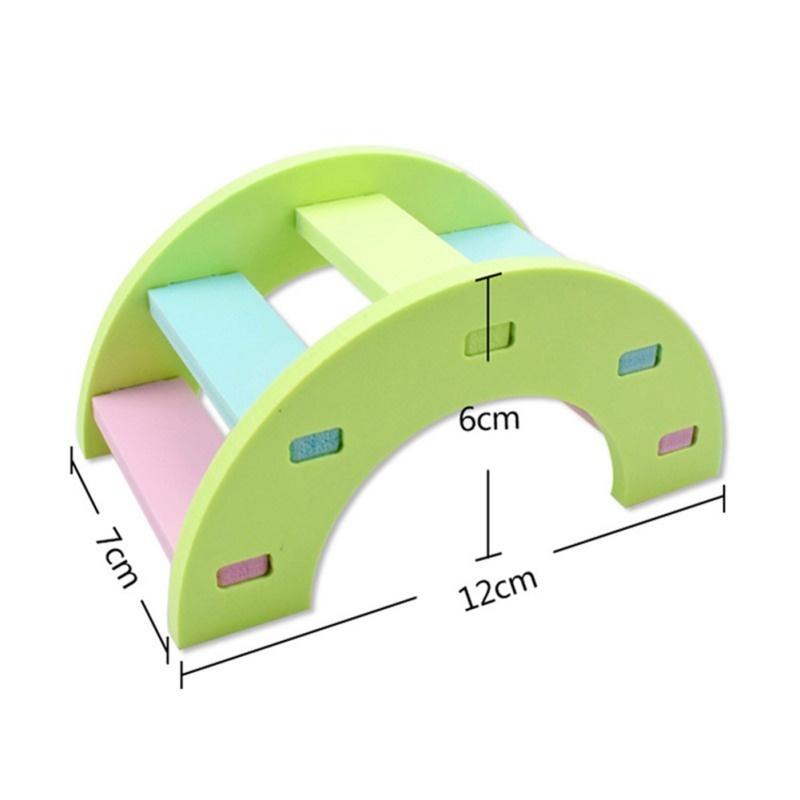 Scară de hamster drăguț Podul curcubeu Jucării pentru animale de companie Pod din lemn Jucării agățate Cușcă pentru animale mici Instrument 1 buc