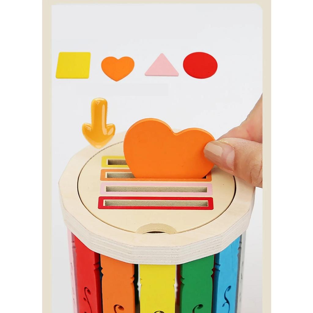 Montessori Wooden Color Sorting Toys Shape Matching Fine Motor Toys Sensory Game Early Educational Puzzle Toys for Toddlers