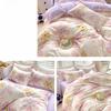 Kleines, frisches, verdicktes vierteiliges Set aus gebürsteter Baumwolle, bedrucktes dreiteiliges Set aus Bettlaken und Bettbezug aus Baumwolle