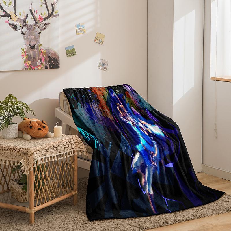 Kreskówkowy dwustronny flanelowy koc 3D z cyfrowym nadrukiem Koc