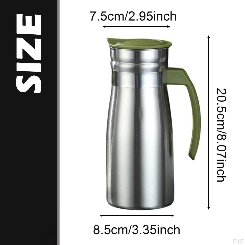 0.8 Liter Stainless Steel Insulated Carafe, Coffee Pot for Cold Drinks, Leakproof Lid, Beverage
