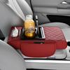 Housse de console centrale de voiture 4 en 1 Universelle Cuir PU Accoudoir de voiture Rangement Porte-gobelet double Organiseur de coussin de console centrale