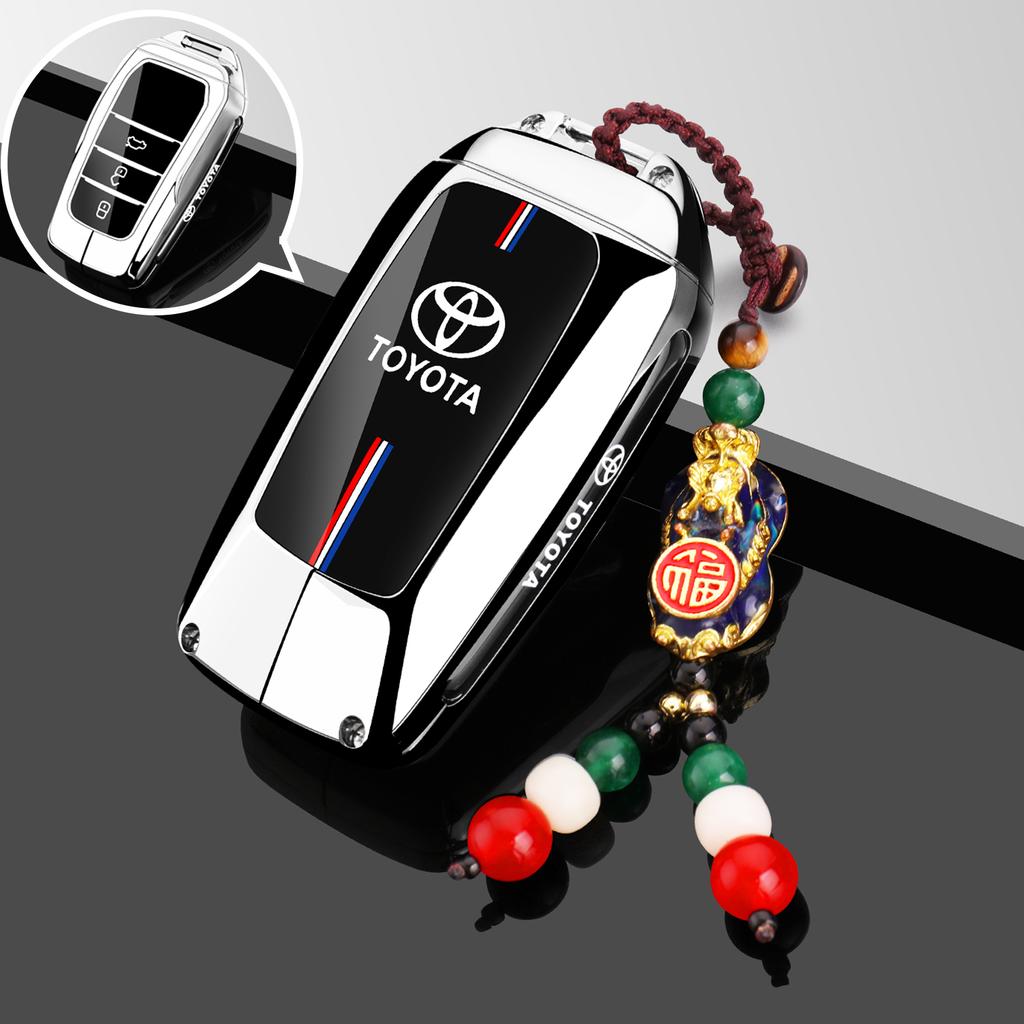 For Toyota Prius Camry Corolla CHR C-HR RAV4 Land Cruiser Keychain Auto Accessories Car Smart Key Case Cover Protector Shell Fob