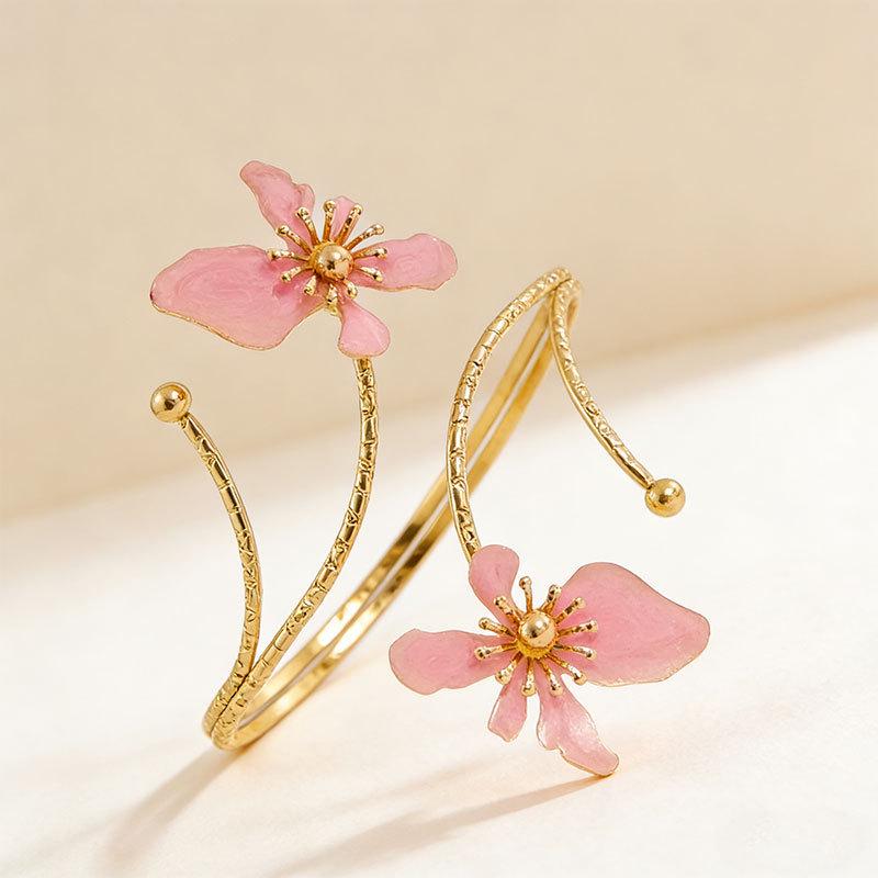 Orchideen-Design Übertriebenes Armband – Vielseitiges Mode-Armband für Damen