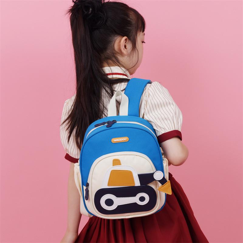 Adorable Outdoor Nylon Toddler Backpack Light Blue Casual Cartoon Design