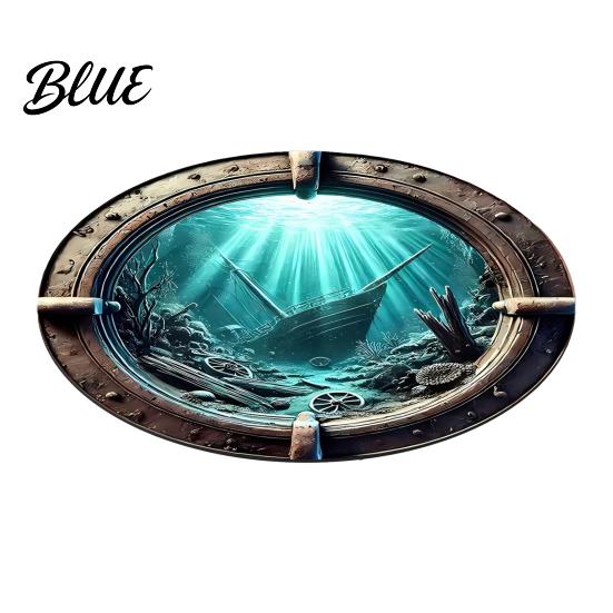 Hand Washable Floor Machine Bedroom Rug Realistic 3D Hole Mat Round Optical Illusion Non-Slip Area