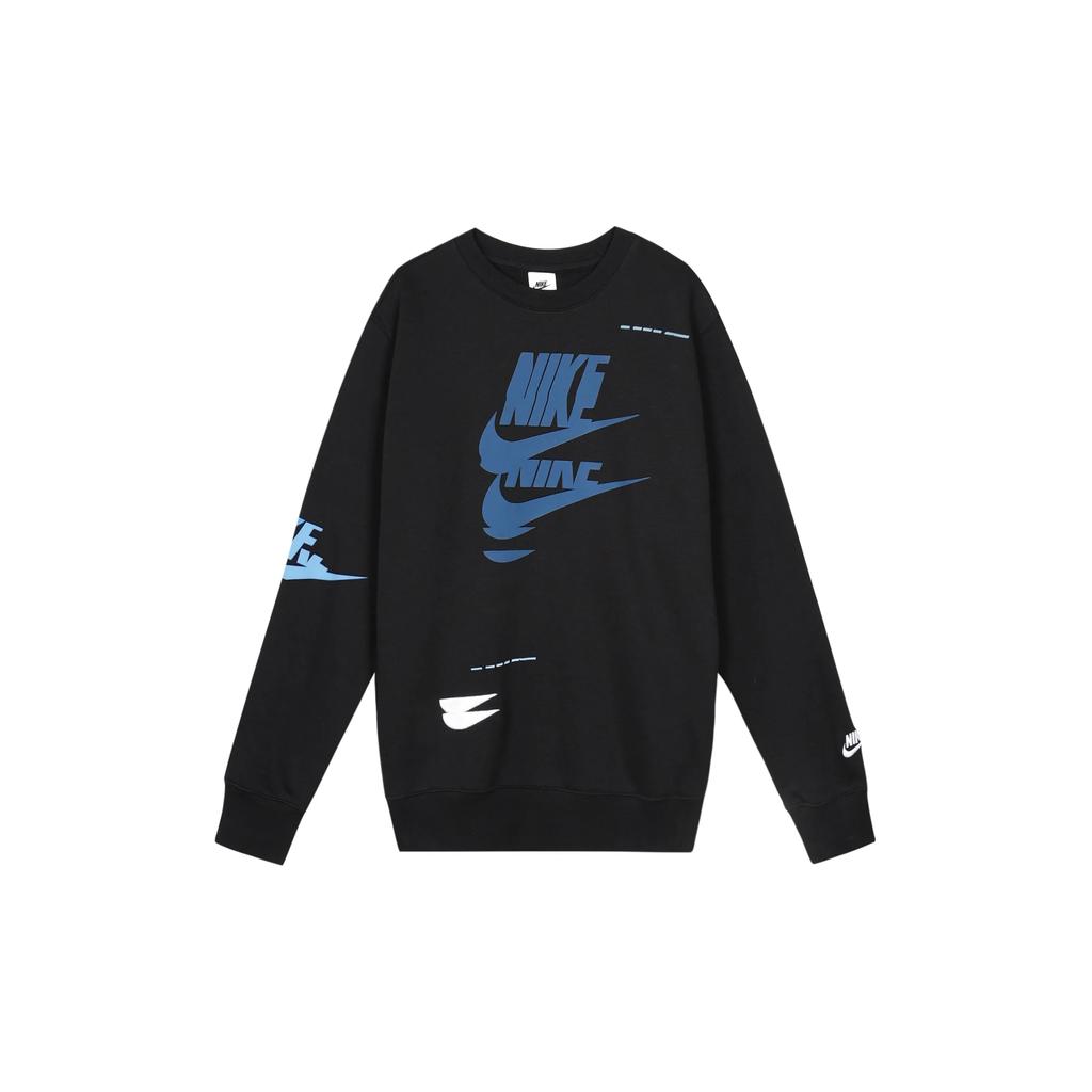 Nike Fleece Pullover Sweatshirt And Jogger Pants Set Men Sweatshirts Black DM6876-010+DX0796-010