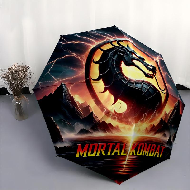 1pc Mortal Kombat Automatic Open/Close Umbrella, Christmas Gift for Men Women, Daily Travel Outdoor Use yy251101170