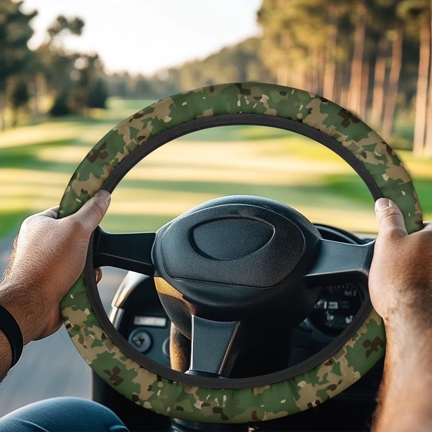 Hawaiian Hibiscus Golf Cart Steering Wheel Cover - Tropical Flower Lightweight Steering Wheel Protector for Golf Cart Club Car Universal Fit Golf камуфляжный