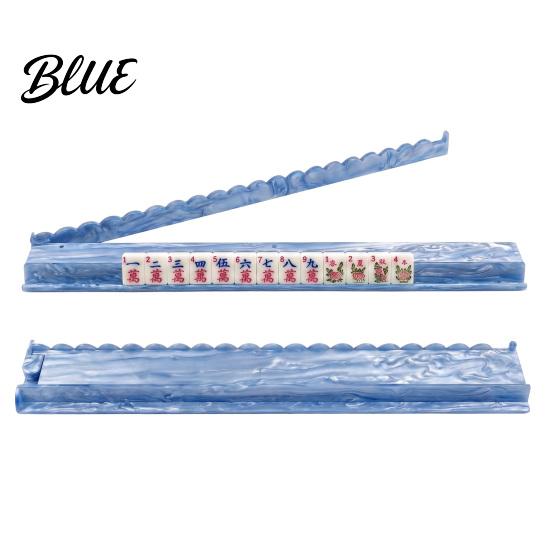 American Mahjong Tile Racks with Built-In Magnetic Pushers Acrylic Transparent Organizers Racks Scalloped Edges for Game Night Party Supplies