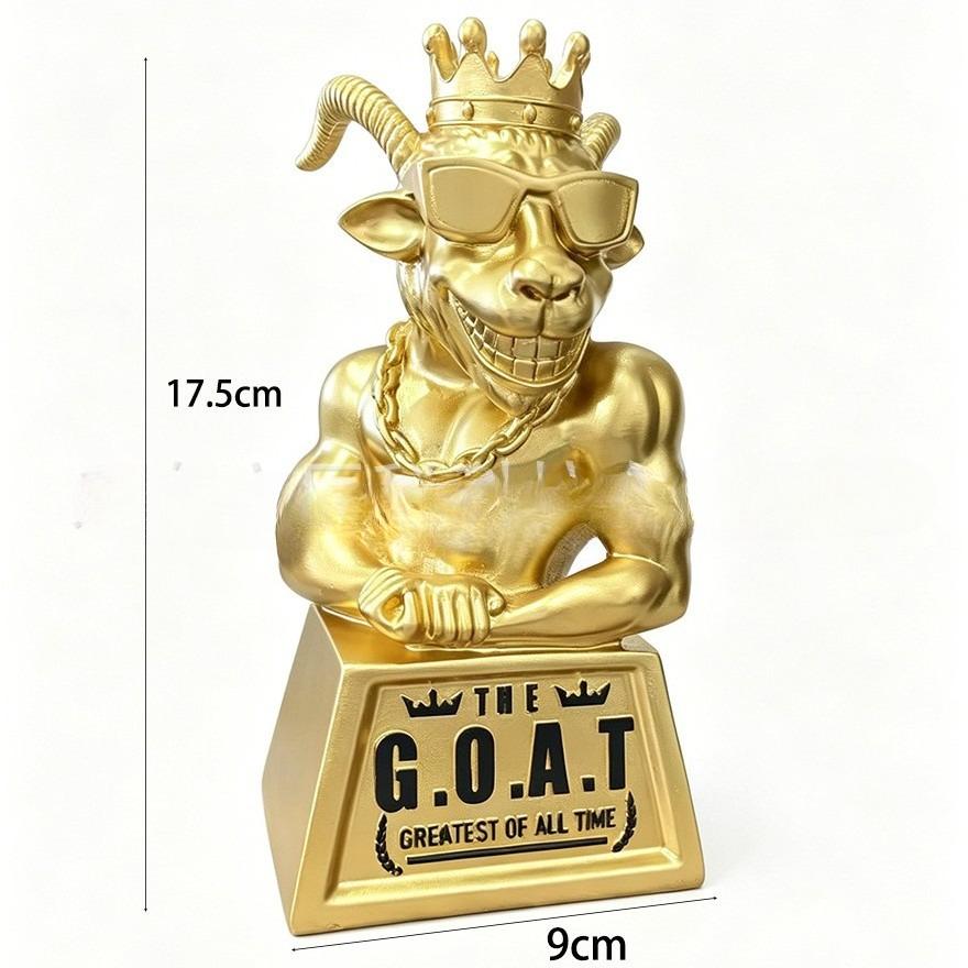Trofeo in Resina GOAT Dorato, Statua Divertente Premio Sportivo per Decorazione Festa di Competizione