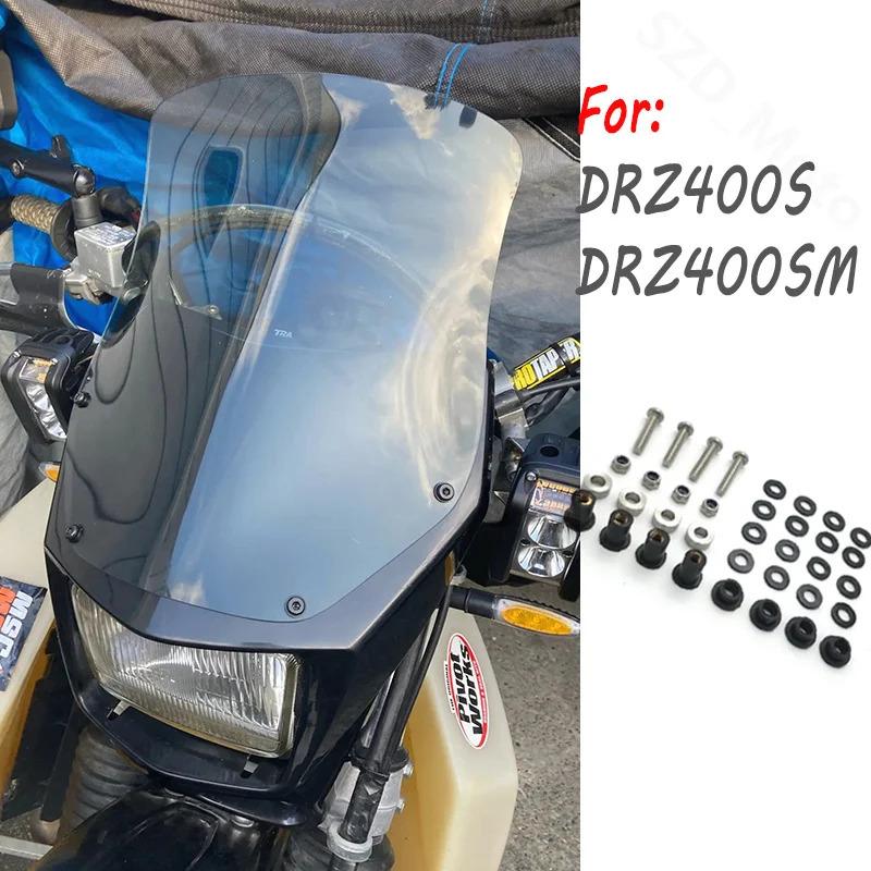 For Suzuki DRZ400SM 2005- DRZ400S 2000- Motorbike Motorcycle Accessories Windscreens Windshield Wind Deflectors Clear