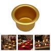 Festliche Goldene Aluminium Kerzenbecher Kerzenständer Einsätze Halter Tropfschalen Sicher für Zuhause Feiertags-Party Dekoration