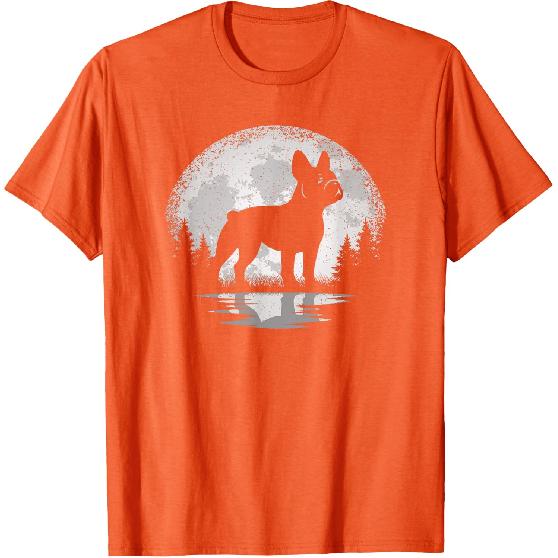 Frenchie Moon Vintage French Bulldog Men Women T-Shirt