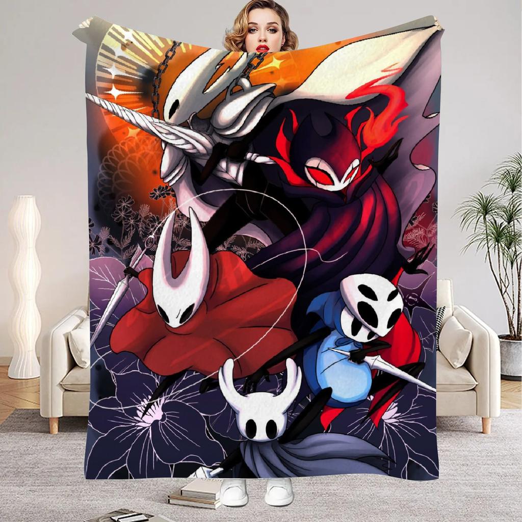 Hollow Knight Blanket Cartoon Game Printed Flannel Blanket for Home Living Room Bedroom Decor New Year Christmas Gift for Fans