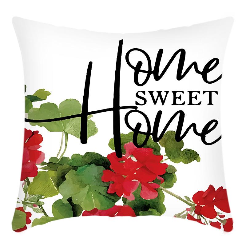 Fashionable Spring Flower Spring Elements Pillow Cover Linen Flower Cushion Pillow Cover