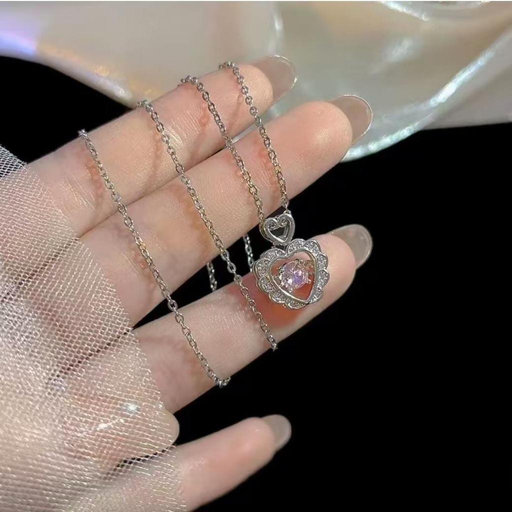 S925 Sterling Silver Heartbeat Love Heart Necklace, Women's Luxury Beating Heart Clavicle Chain - Perfect Christmas Gift.