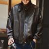 Gelanlu Retro Męska Skórzana Kurtka Motocyklowa - Jesień/Zima Modna, Luźny Krój, Wytrzymała Odzież Robocza