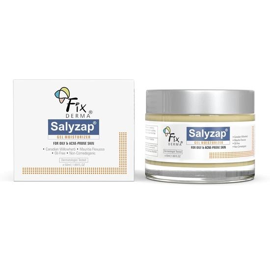 Fixderma Salyzap Face gel, Oil free hydrating gel, Deep Moisturization, Soothes acne and redness, Dermatologist tested - 50ml