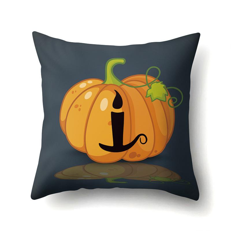 Halloween Polyester Pillow Case Car Waist Pillow Pumpkin Sofa Cushion Cover Office and Home Pillow Case