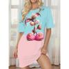 Fun Animal Colorful Patterns Women Mini Dresses Summer Short Sleeve Printed Plus Size Casual Comfortable Soft Dress