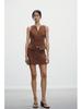 2025 Spring V-Neck Sleeveless Vest Top + A-Line Midi Skirt: European & American Style