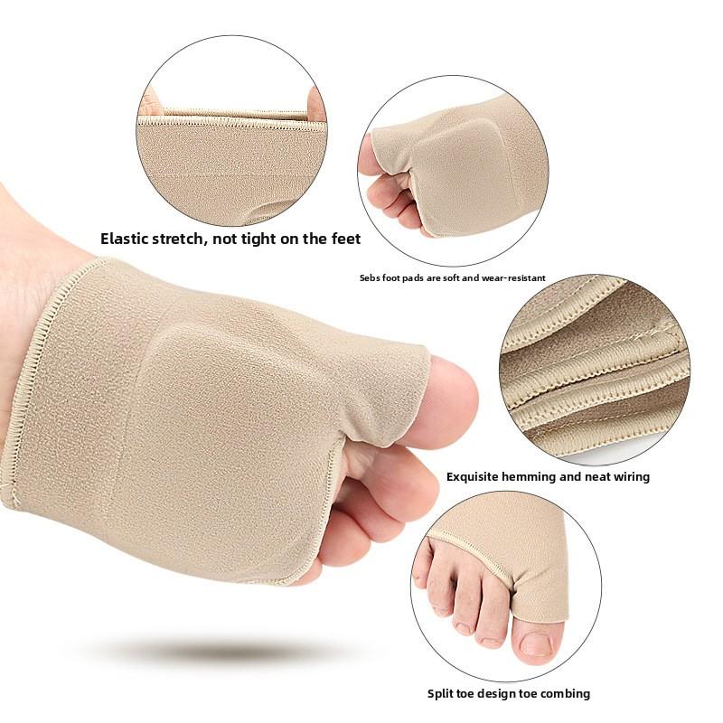 SEBS Foot Guard Front Sole Pad Soft Anti-wear Shock Absorption Big Toe Care Cover Day and Night Wear Shoes Palm Guard