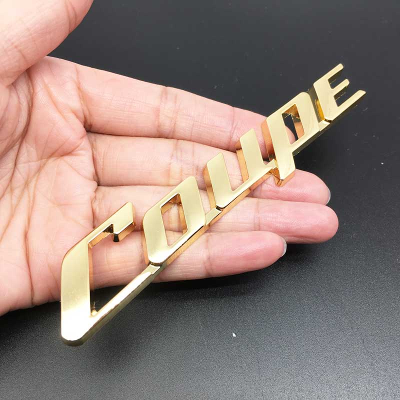 Car 3D Metal COUPE Logo Sticker For Renault KIA Toyota Nissan Honda Accessories Logo Car Body Trunk Emblems Badge Decal Sticker