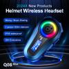Q08 Max Motorcycle Helmet Bluetooth Intercom Summer LCD HD Digital Display Music Sharing Intercom Distance 500 Meters Waterproof