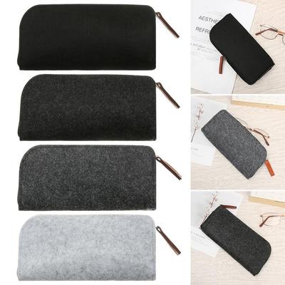 Zipper Wool Felt Cloth Glasses Case Bag Sunglasses Case Box Portatives Protector Eyeglasses Pouch