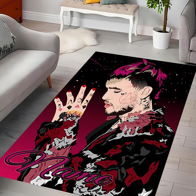 Benutzerdefinierter Teppich 'Lil Peep Area Rug' - Perfekt für Küche, Bad, Waschküche, Große Größen verfügbar, Geschenk für alle Jahreszeiten
