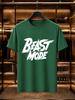 2026 New Arrival 100 Cotton Tshirt Beast Mode Graffiti Print Crew Neck Unisex Casual Short Sleeve Tee