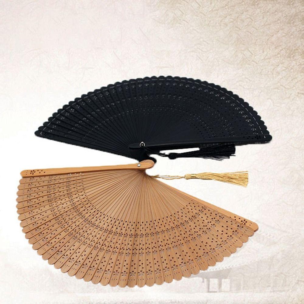 Multi Color Bamboo Folding Fan Handmade Dancing Fan Vintage Hollow Hand Fan Wedding