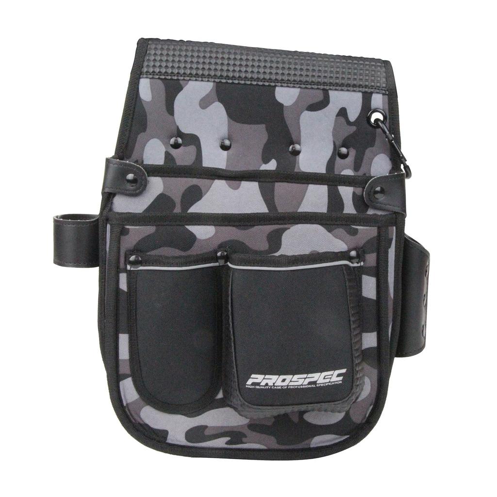 SK11 PRO-G15 Nail Bag with Holder, Reinforced Bottom, Gray Camouflage Fabric