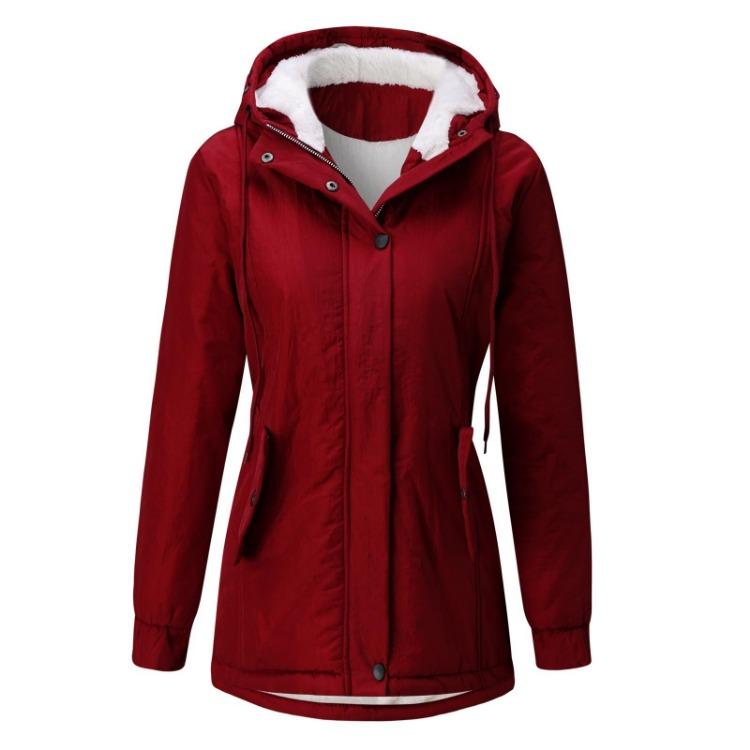 Women Fleece Hooded Coat Lamb Wool Cotton Padded Winter Fashion Coat