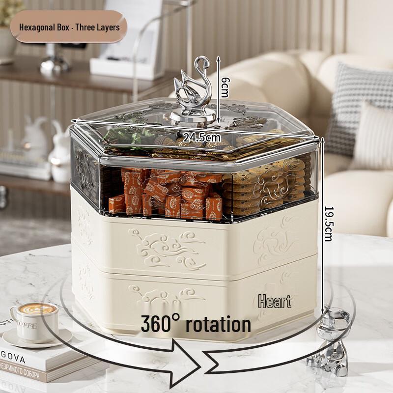Miling Hexagonal 3-Tier Snack & Candy Box