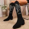 New Retro Embroidered Women's Boots Autumn Pointed Women's Large Casual Fashion Boots