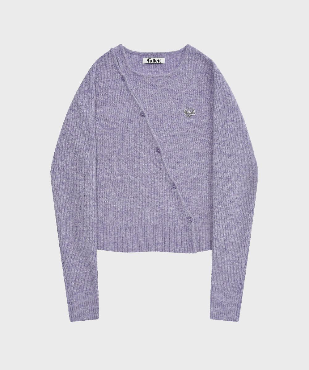 Pallet Slit Button Knit Lavender Lavender/M