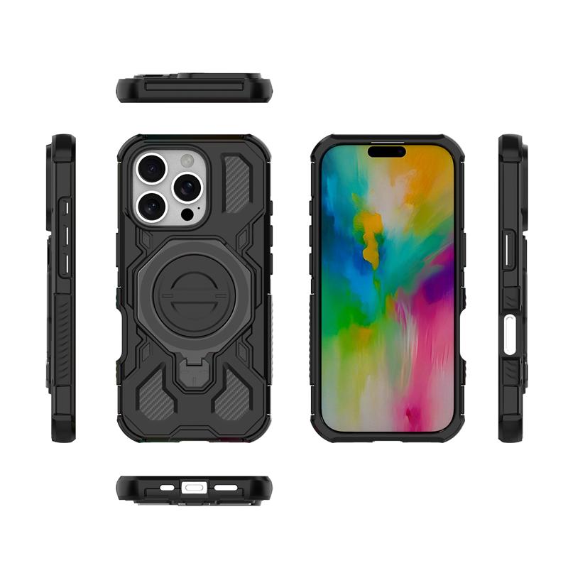 Magnetic Wireless Charge Cover For iPhone 15 16 17 Pro Max 16e Phone Holder Case iPhone 16 Pro Cover For iPhone 16 Pro Max Case