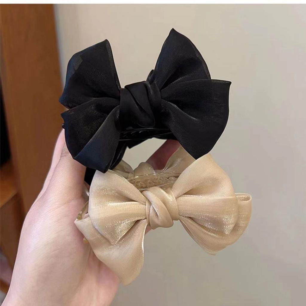 1pc Sweet Bow Ponytail Holder Hair Claw Clamp High Ponytail Fixed Hairpin Hair Claw Clip Women Hair Styling Accessories Headwear