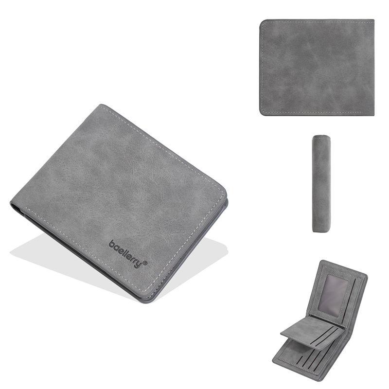 Baellerry Vintage Design Short Wallets for Men Fashion Tri-fold Card Holder Purse Money Bags