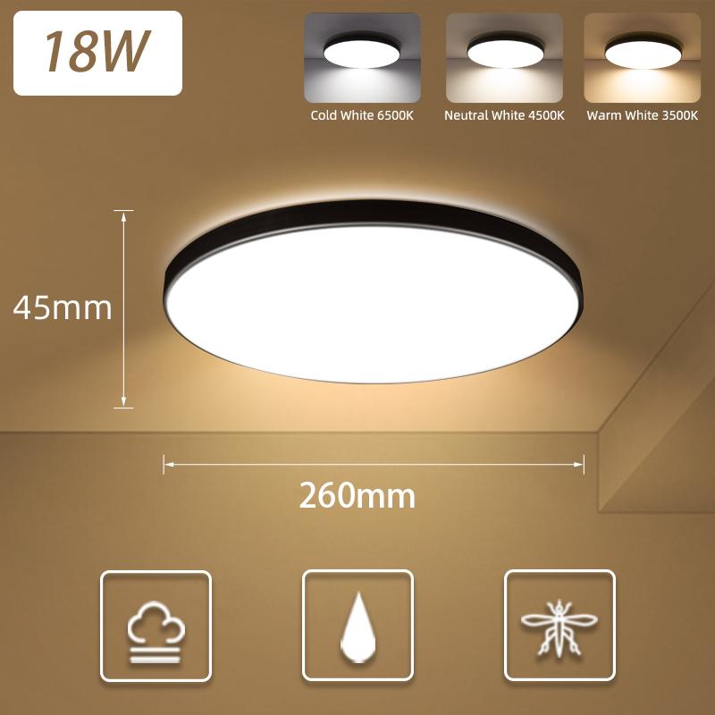 Nowoczesna lampa sufitowa LED AC 110V-220V 18W 30W 40W Oprawa do salonu, sypialni, kuchni Oświetlenie wnętrz