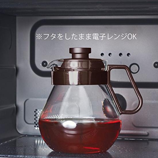 HARIO Tee-/Kaffee-Servierkanne Time Brown, hitzebeständiges Glas, hergestellt in Japan, 1.000 ml, TCN-100CBR