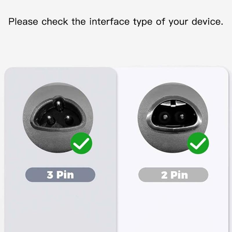 Pack of 2 USB Charging Cords Flexible Charging Cables for Electric Shavers PVC and Copper Construction 1.2M Length