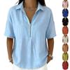 Women's Fashionable Loose-Fit Short-Sleeve Casual Shirt With Half-Zip